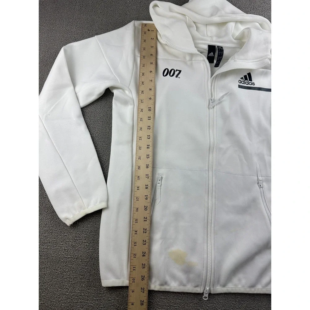 Adidas 007 James Bond Hoodie Men M 007 White Gun Barrel Graphic Full Zip‎ Jacket